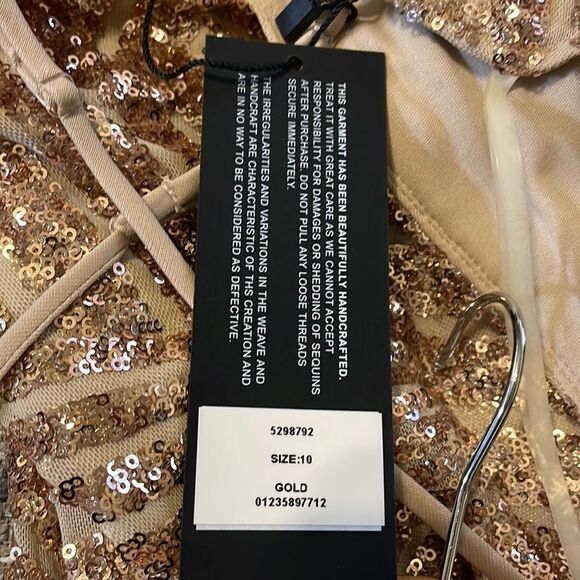 NEW Rubber Ducky Rose Gold Sequinned Dress NWT - Picture 4 of 6